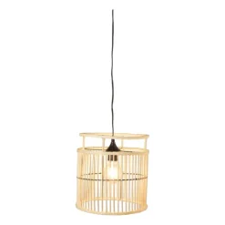 Xenos Hanglamp bamboe - naturel - ⌀28x33 cm- Hanglampen