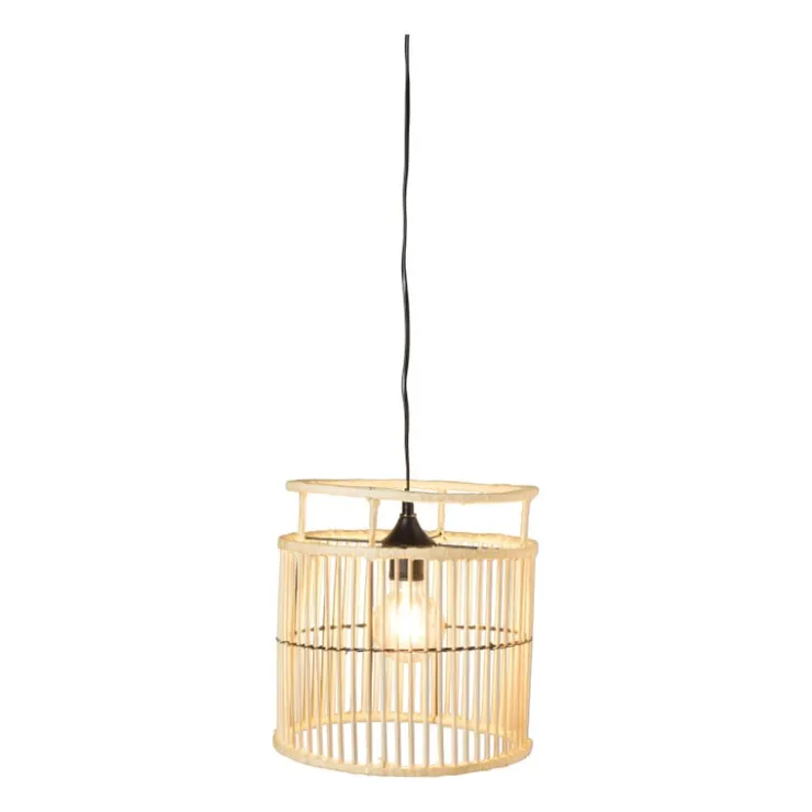Xenos Hanglamp bamboe - naturel - ⌀28x33 cm- Hanglampen
