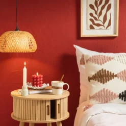 Xenos Hanglamp gevlochten - naturel - ø38x20 cm- Hanglampen