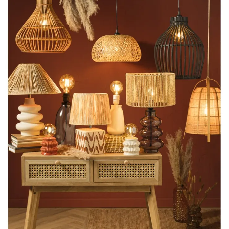 Xenos Hanglamp gevlochten - naturel - ø38x20 cm- Hanglampen