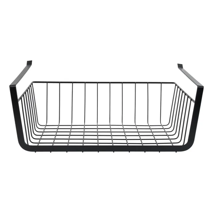 Xenos Hangmand voor onder plank - zwart - 36x25x13 cm- Opbergbakken