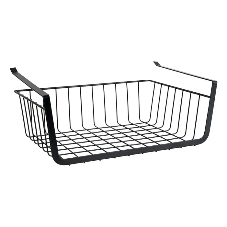Xenos Hangmand voor onder plank - zwart - 36x25x13 cm- Opbergbakken