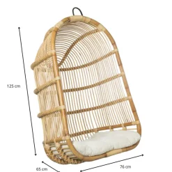 Xenos Hangstoel Aqua - naturel - 70x60x124 cm- Hangstoelen