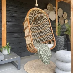Xenos Hangstoel Aqua - naturel - 70x60x124 cm- Hangstoelen
