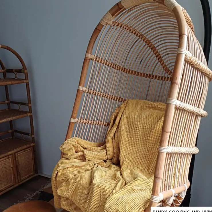 Xenos Hangstoel Aqua - naturel - 70x60x124 cm- Hangstoelen