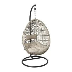 Xenos Hangstoel Hawaii met beige kussens - bruin - 196 cm- Hangstoelen