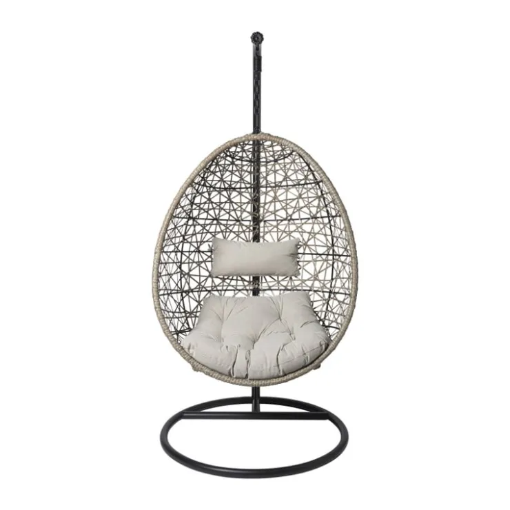 Xenos Hangstoel Hawaii met grjize kussens - bruin - 196 cm- Hangstoelen