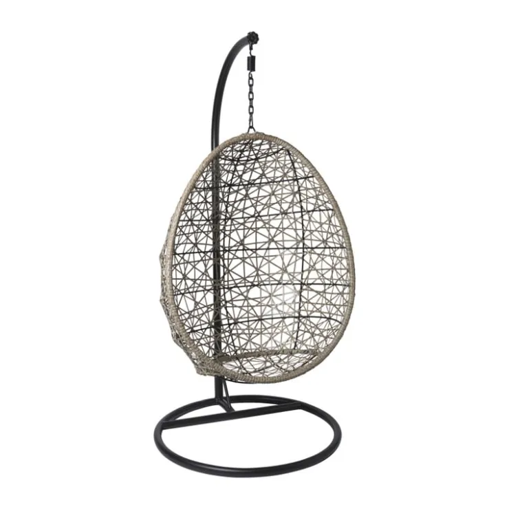 Xenos Hangstoel Hawaii met grjize kussens - bruin - 196 cm- Hangstoelen