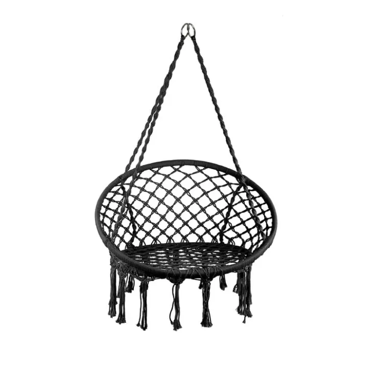 Xenos Hangstoel Knoet - zwart - ø80x100 cm- Hangstoelen