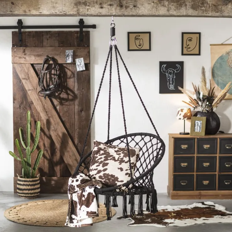 Xenos Hangstoel Knoet - zwart - ø80x100 cm- Hangstoelen