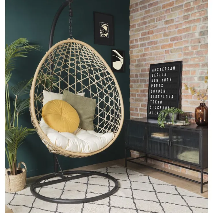 Xenos Hangstoel swing met standaard - naturel - ø104x200 cm- Hangstoelen