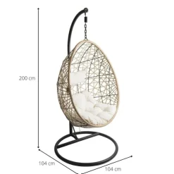 Xenos Hangstoel swing met standaard - naturel - ø104x200 cm- Hangstoelen