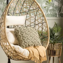 Xenos Hangstoel swing met standaard - naturel - ø104x200 cm- Hangstoelen