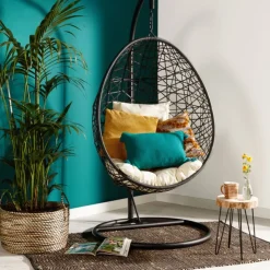 Xenos Hangstoel swing met standaard - zwart - ø104x200 cm- Hangstoelen