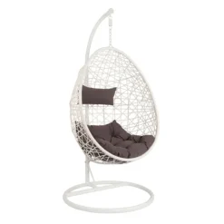 Xenos Hangstoel swing met standaard - wit - ø104x200 cm- Hangstoelen