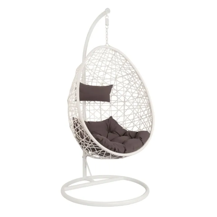 Xenos Hangstoel swing met standaard - wit - ø104x200 cm- Hangstoelen