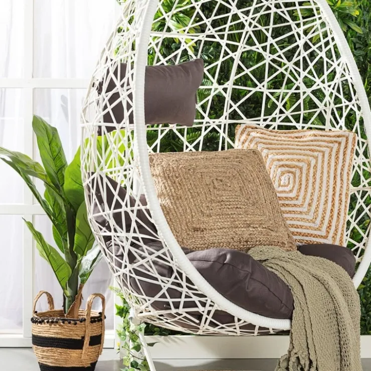 Xenos Hangstoel swing met standaard - wit - ø104x200 cm- Hangstoelen