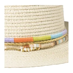 Xenos Hoed met kralen - beige/multikleur- Festivals