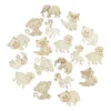Xenos Houten dieren - bruin - set van 36- Knutselspullen