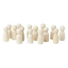 Xenos Houten kegelpoppen - set van 10 - 5.3 cm- Knutselspullen