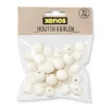 Xenos Houten kralen - naturel - 30 stuks- Knutselspullen