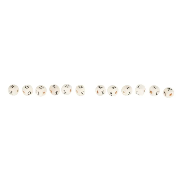 Xenos Houten kralen alfabet - naturel - circa 90 stuks- Knutselspullen