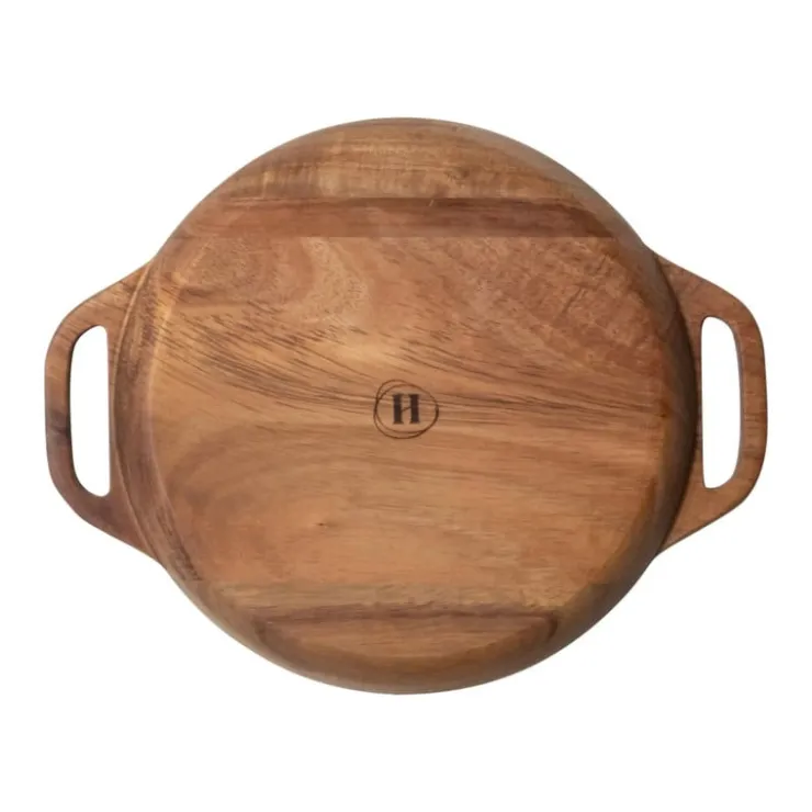 Hugo Kennis borrelplank klein - bruin - ø18 cm- Borrelplanken|Kerst Bakken