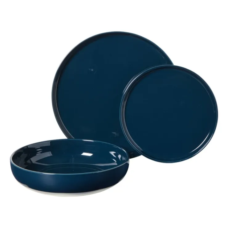 Hugo Kennis dinerbord - blauw/wit - ø26 cm- Borden