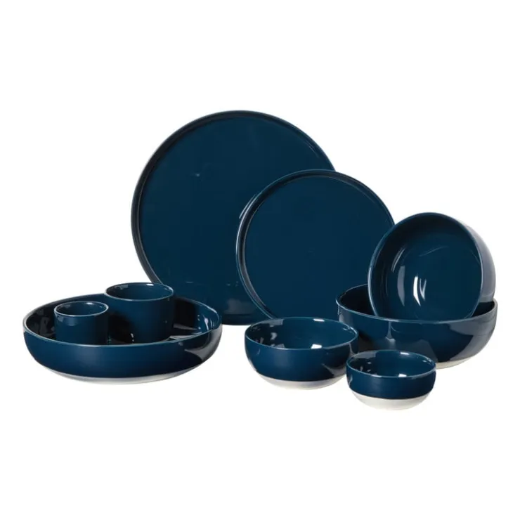Hugo Kennis dinerbord - blauw/wit - ø26 cm- Borden