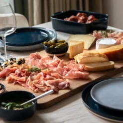 Hugo Kennis dinerbord - blauw/wit - ø26 cm- Borden