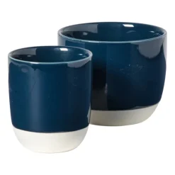 Hugo Kennis koffiemok - blauw/wit - 180 ml- Mokken