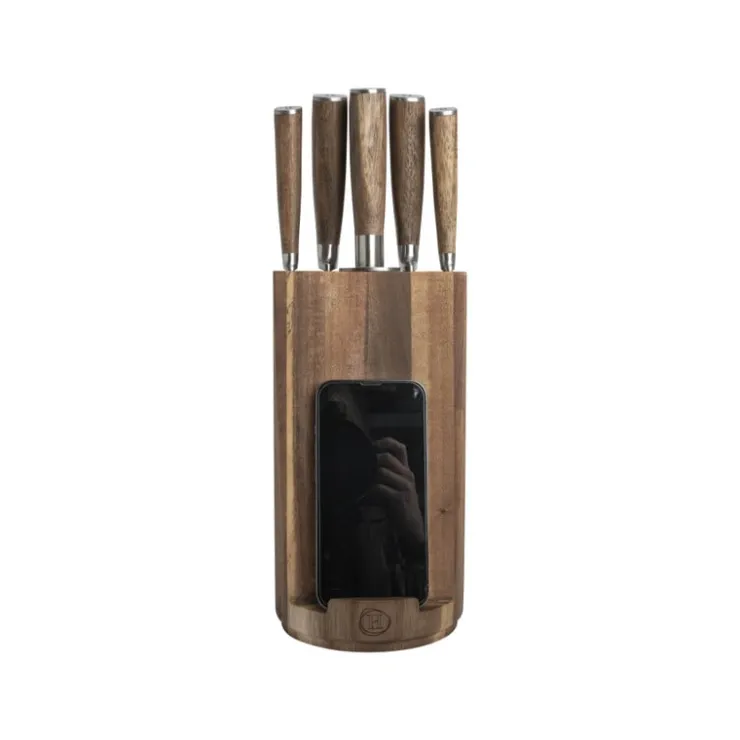 Hugo Kennis messenhouder - acaciahout - ø12x24 cm- Keukengerei