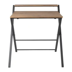 Xenos Inklapbaar bureau Leon - bruin/zwart - 84.5x81.5x70 cm- Bureaus
