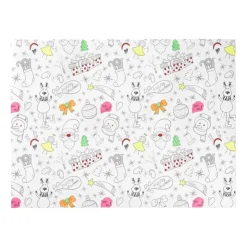 Xenos Inkleur placemat kerst - 40x30 cm - set van 4- Kerst Knutselen