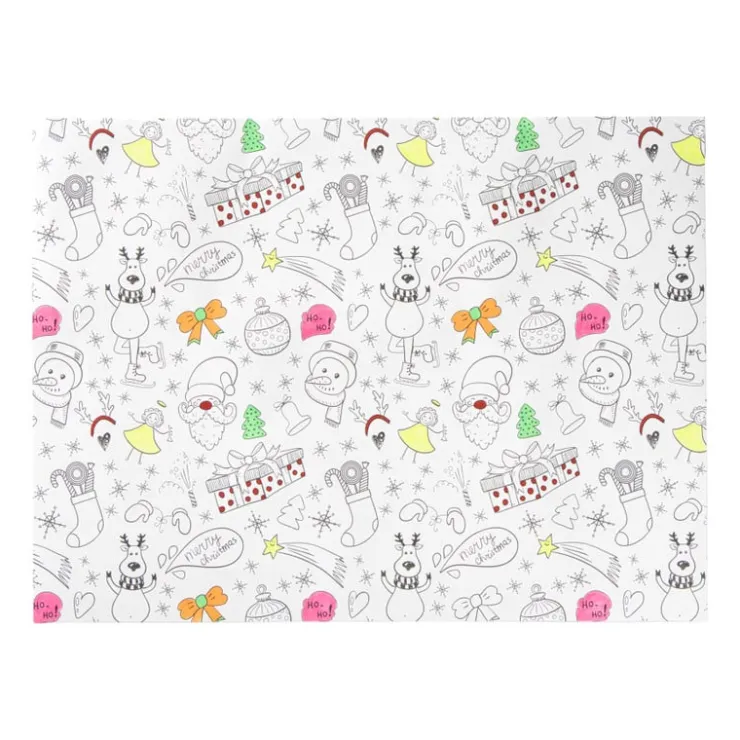 Xenos Inkleur placemat kerst - 40x30 cm - set van 4- Kerst Knutselen