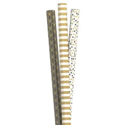 Xenos Inpakpapier goud metaal - diverse varianten - 70x200 cm- Inpakpapier