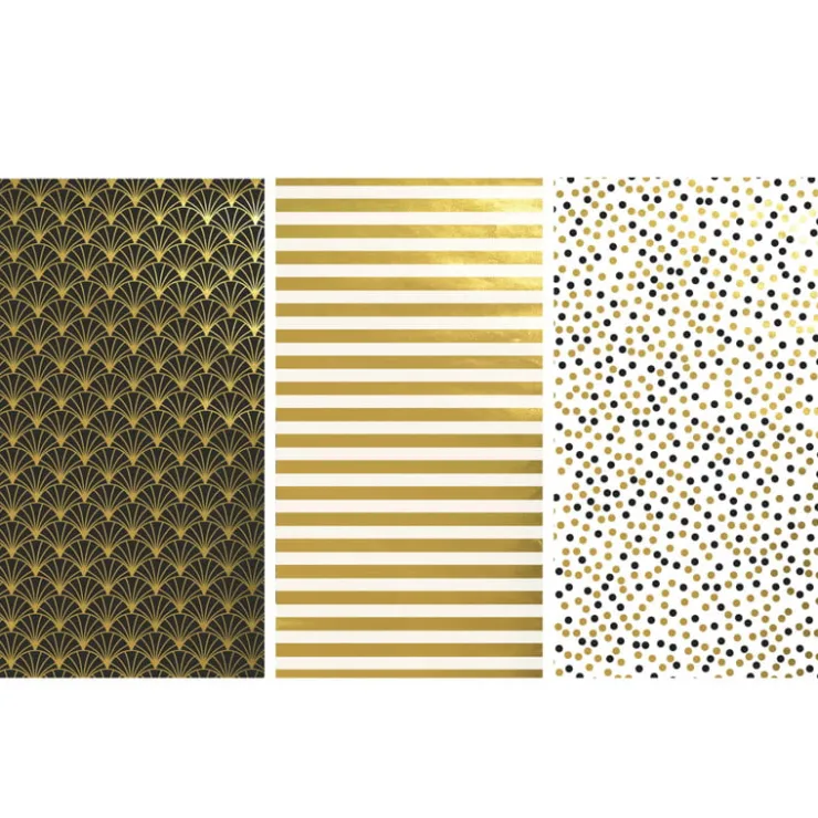 Xenos Inpakpapier goud metaal - diverse varianten - 70x200 cm- Inpakpapier