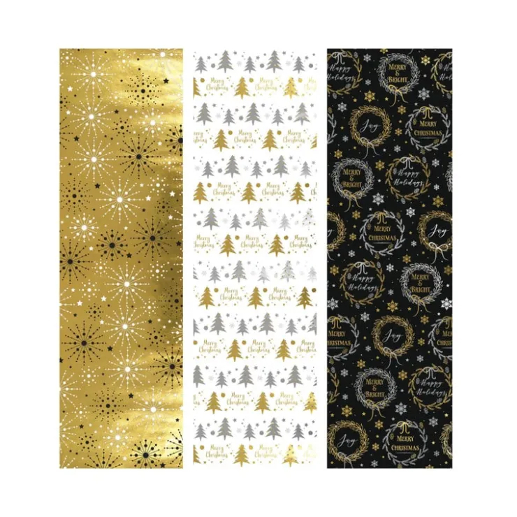 Xenos Inpakpapier kerst metaal - multikleur - 70x200 cm - diverse varianten- Kerst|Kerst Inpakken