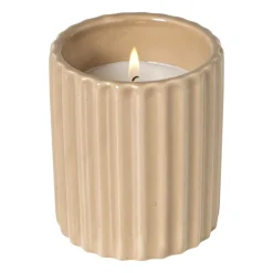 Xenos Kaars in potje - beige - ø7.8x9 cm- Kaars In Glas