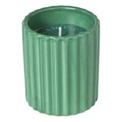 Xenos Kaars in potje - groen - ø7.8x9 cm- Kaars In Glas