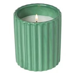 Xenos Kaars in potje - groen - ø7.8x9 cm- Kaars In Glas