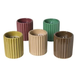 Xenos Kaars in potje - groen - ø7.8x9 cm- Kaars In Glas