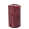 Xenos Kaars rustiek - bordeauxrood - ø7x12 cm- Stompkaarsen