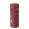 Xenos Kaars rustiek - bordeauxrood - ø7x18 cm- Kerstcadeaus|Stompkaarsen