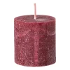 Xenos Kaars rustiek - bordeauxrood - ø7x7 cm- Stompkaarsen