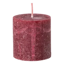 Xenos Kaars rustiek - bordeauxrood - ø7x7 cm- Stompkaarsen