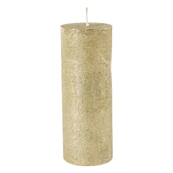 Xenos Kaars rustiek - goud - ø7x18 cm- Stompkaarsen