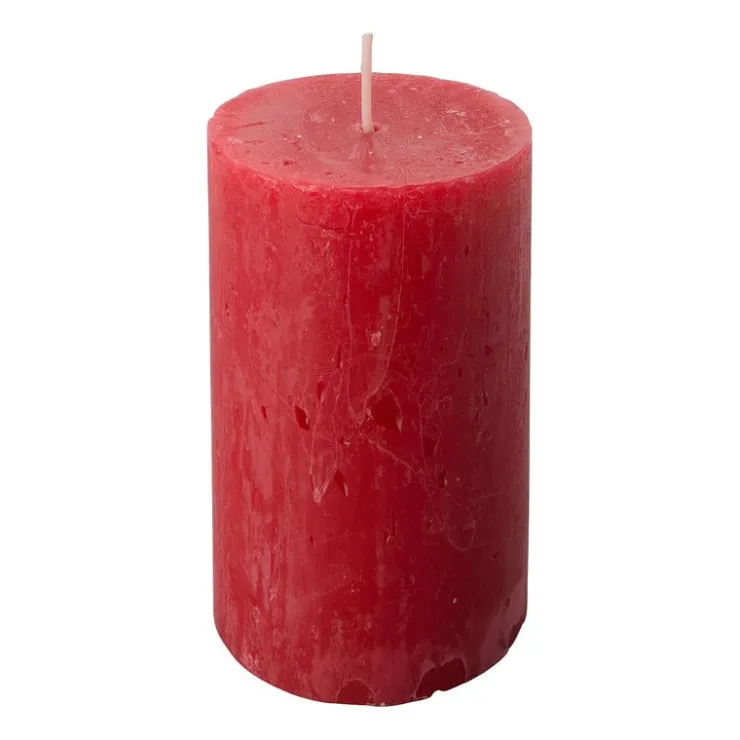 Xenos Kaars rustiek - rood - ø7x12 cm- Stompkaarsen