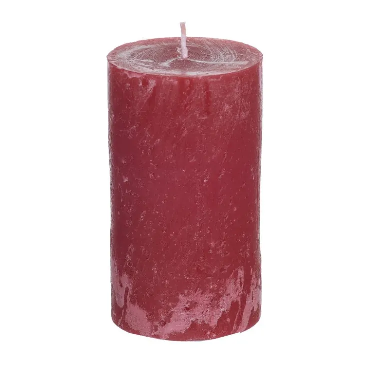 Xenos Kaars rustiek - rood - ø7x12 cm- Stompkaarsen