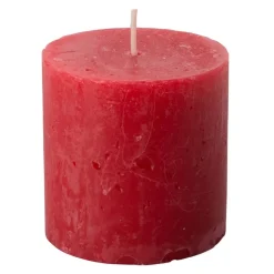 Xenos Kaars rustiek - rood - ø7x7 cm- Stompkaarsen